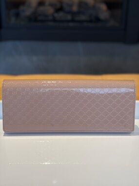 Gucci Blush Pink Patent GG-Embossed Clutch